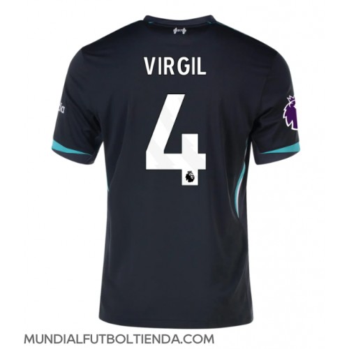 Camiseta Liverpool Virgil van Dijk #4 Segunda Equipación Replica 2024-25 mangas cortas